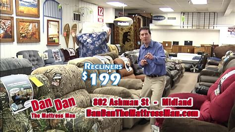 Dan dan the mattress man - Initiatives. About. Furniture. Specialty Stores. Dan Dan the Mattress Man. Visit Website. 802 Ashman St. Midland, MI 48640. (989) 832-1866.